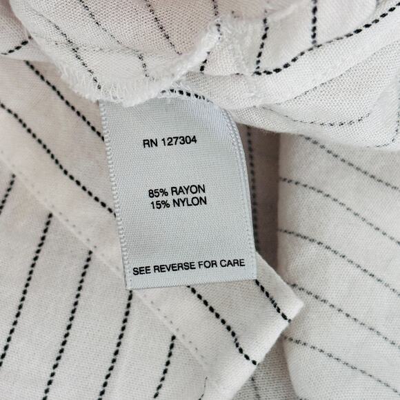 John Mark Top Womens Large Stripe Pinstripe Button Up Tunic Blouse Shirt Classic - Picture 4 of 10